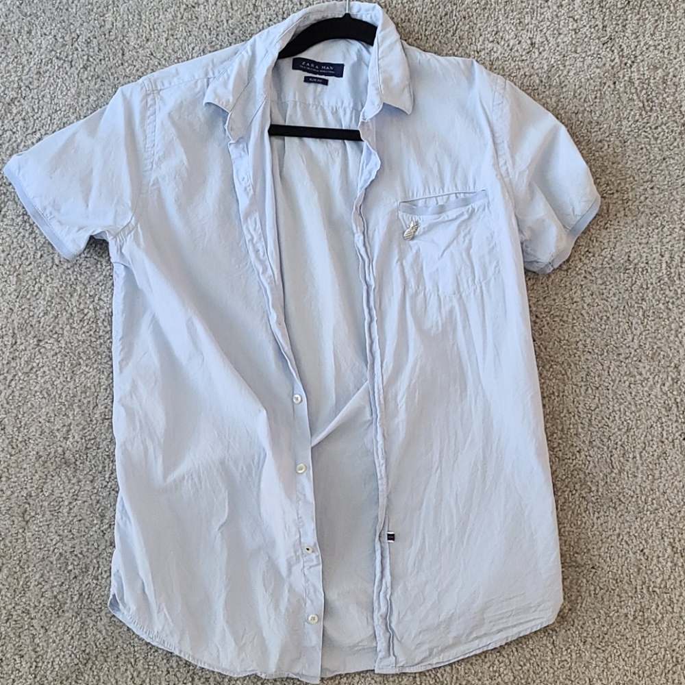 Zara short sleeve button down shirt